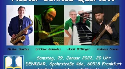 Samstag, 29. Januar 2022, 20 Uhr: Nestor Benitez Quartett (2G+)